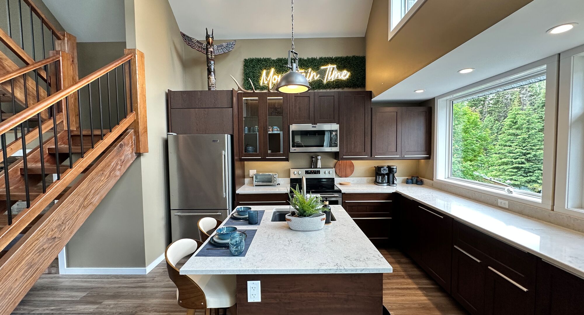 Kitchen with full Mountain views