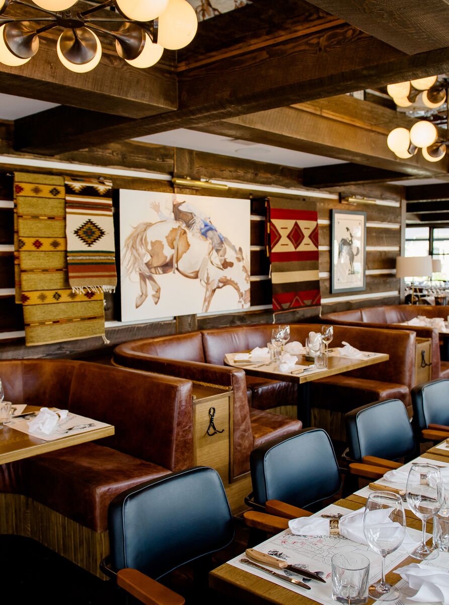The interior of Chuck's Steakhouse in Banff, the perfect place for an Alberta Beef-based family style meal.