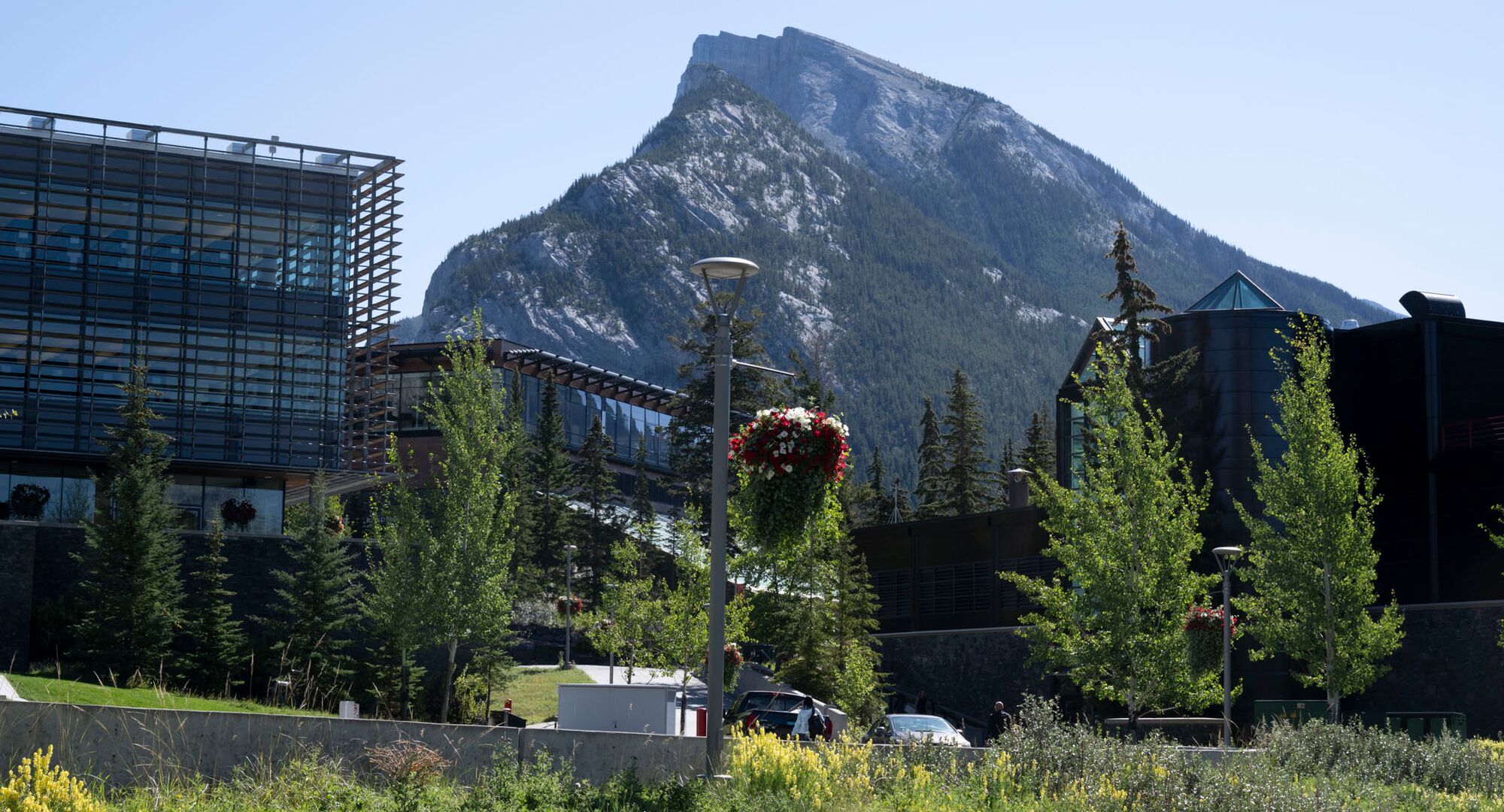 Banff Centre Campus, Cascade Mountain in the Background.