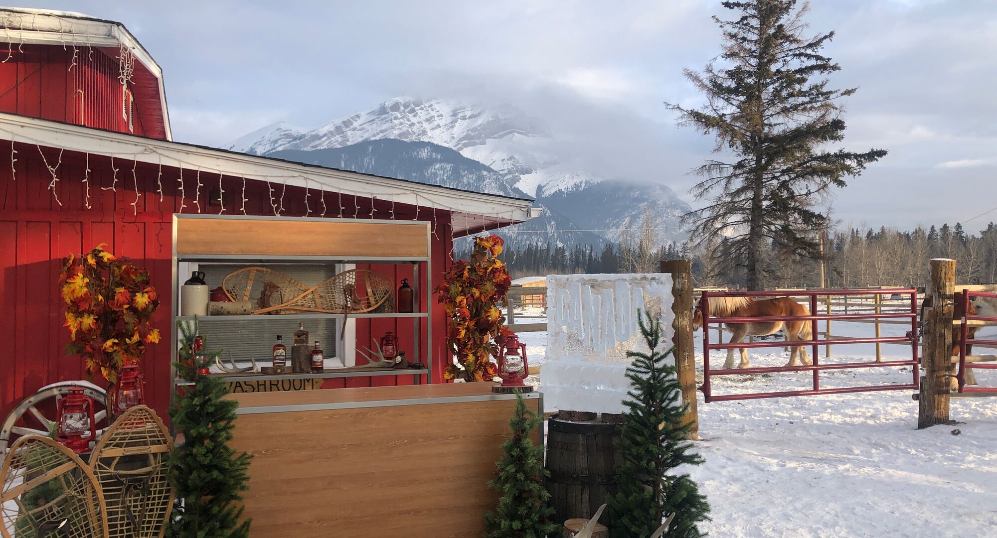 A vibrant, outdoor winter event at Boons Barn.