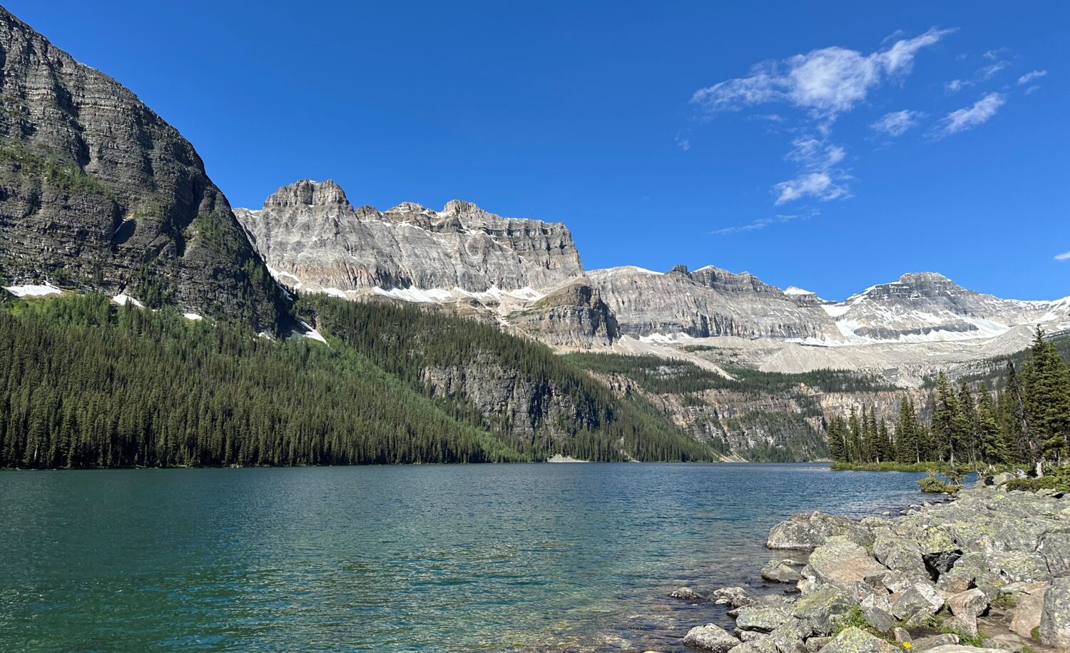 Boom Lake in the summer in Banff National Park