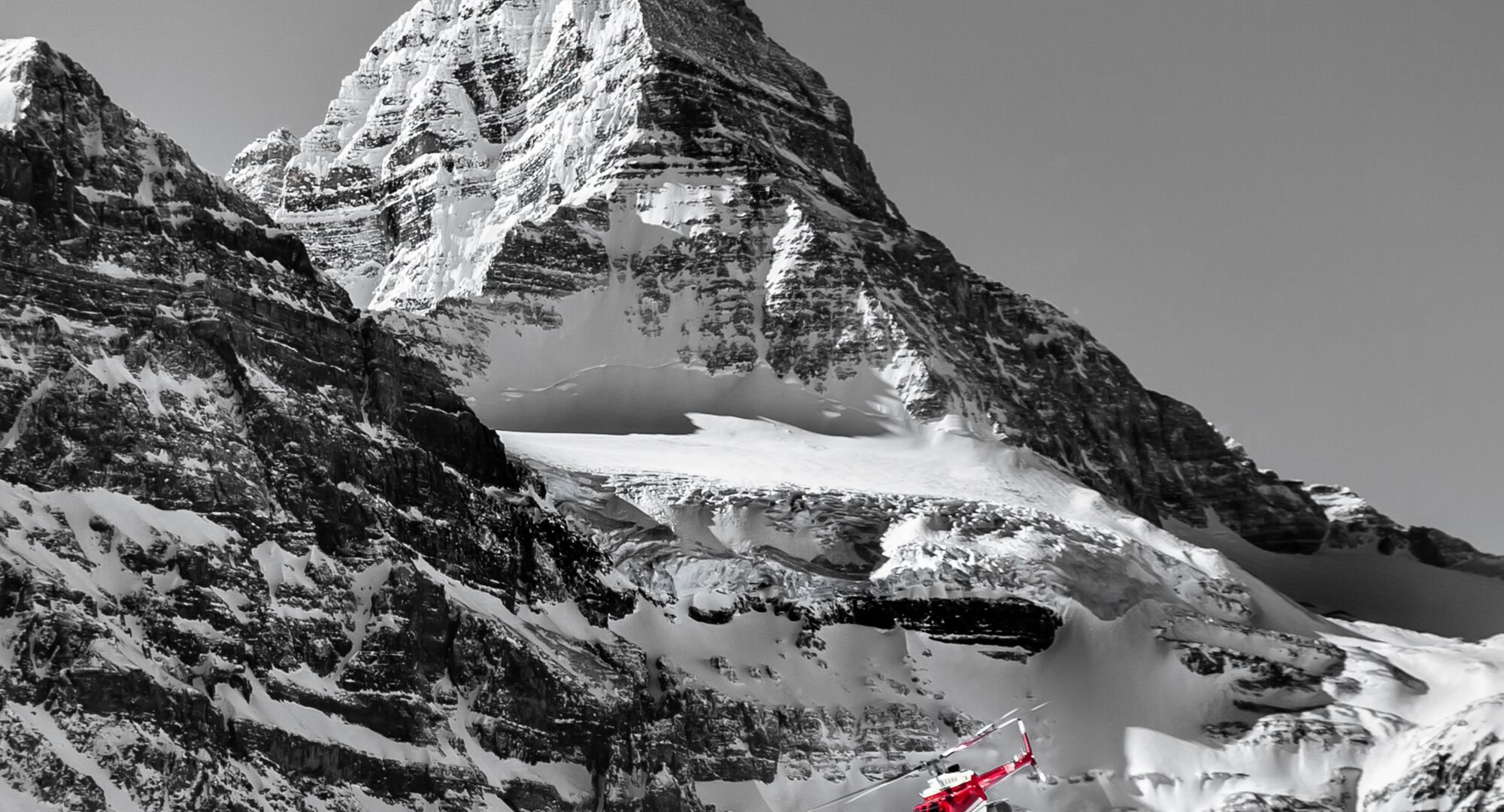 Flying below Mt Assiniboine