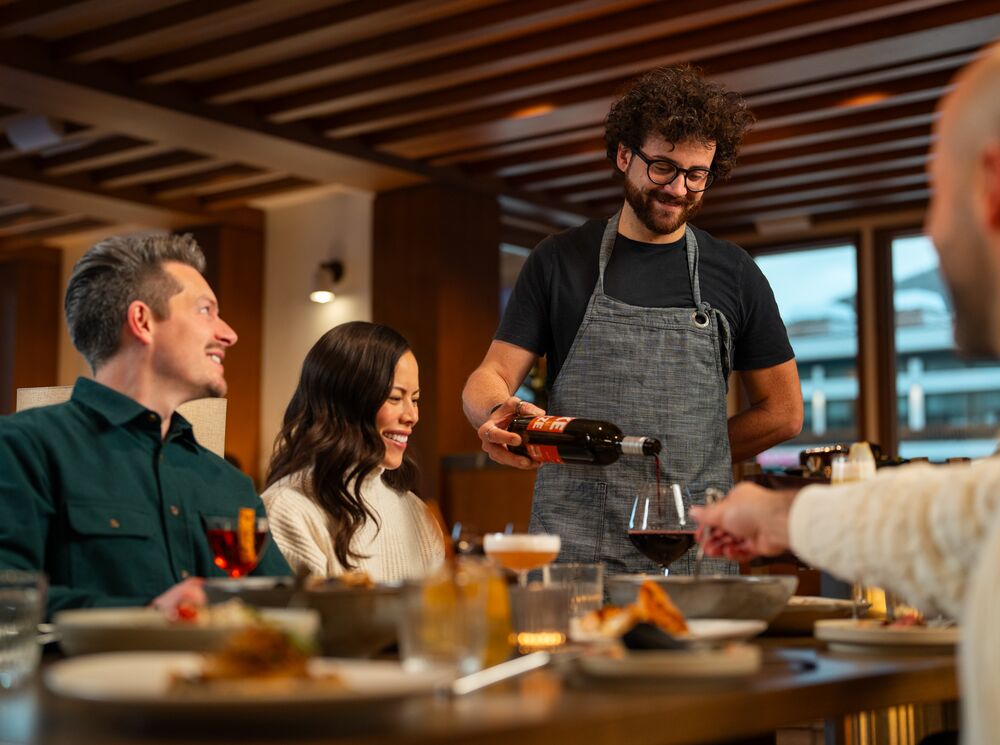 People eating at a restaurant in Banff National Park 