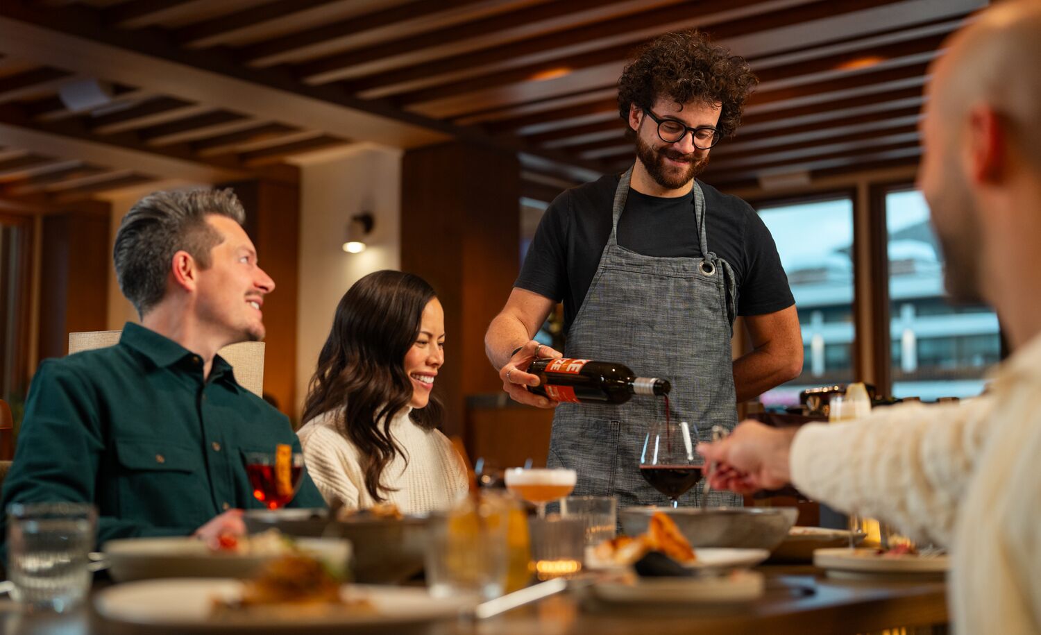 People eating at a restaurant in Banff National Park 