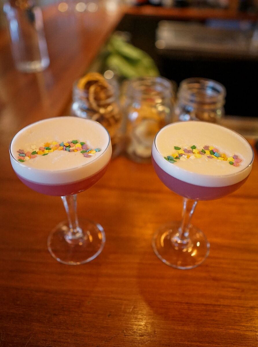 Two drinks at the Block in Banff.