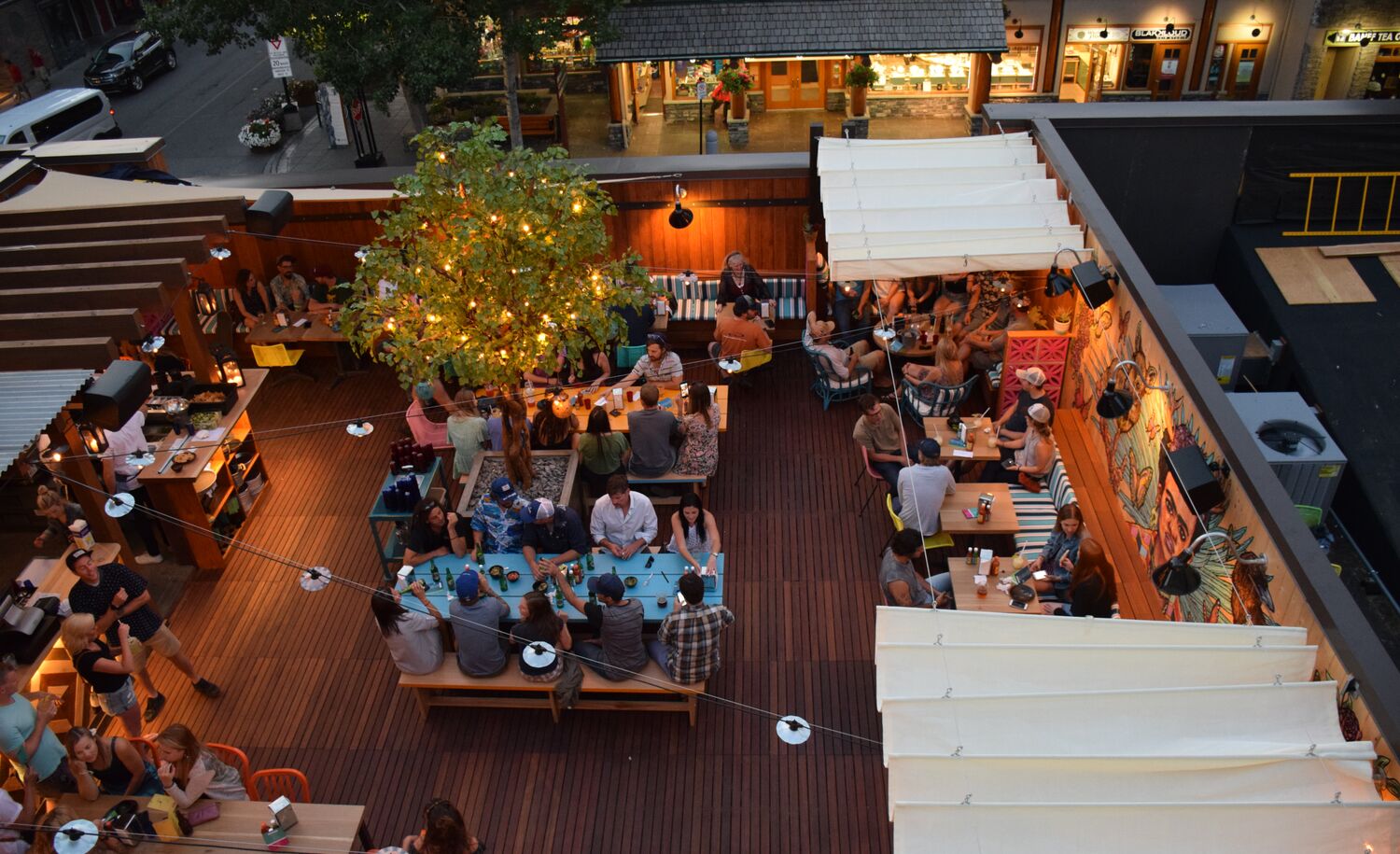 A bird's eye view of El Patio in Banff.