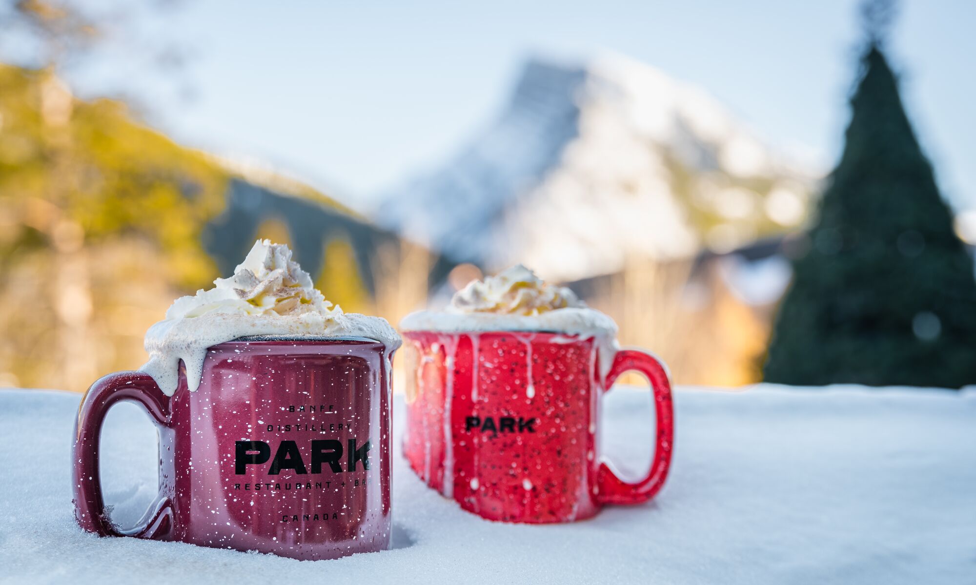 Hot Chocolate being offered as part of the 2022 Hot Chocolate Trail in Banff National Park.