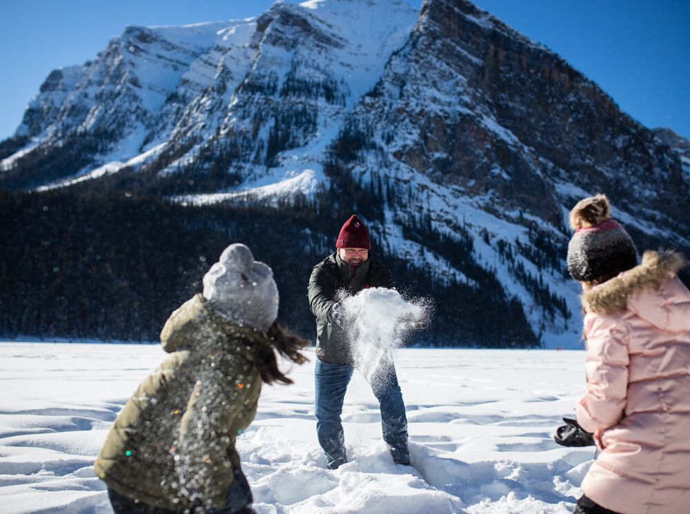 Winter Family Hiking Fun, Lake Louise, Banff National Park