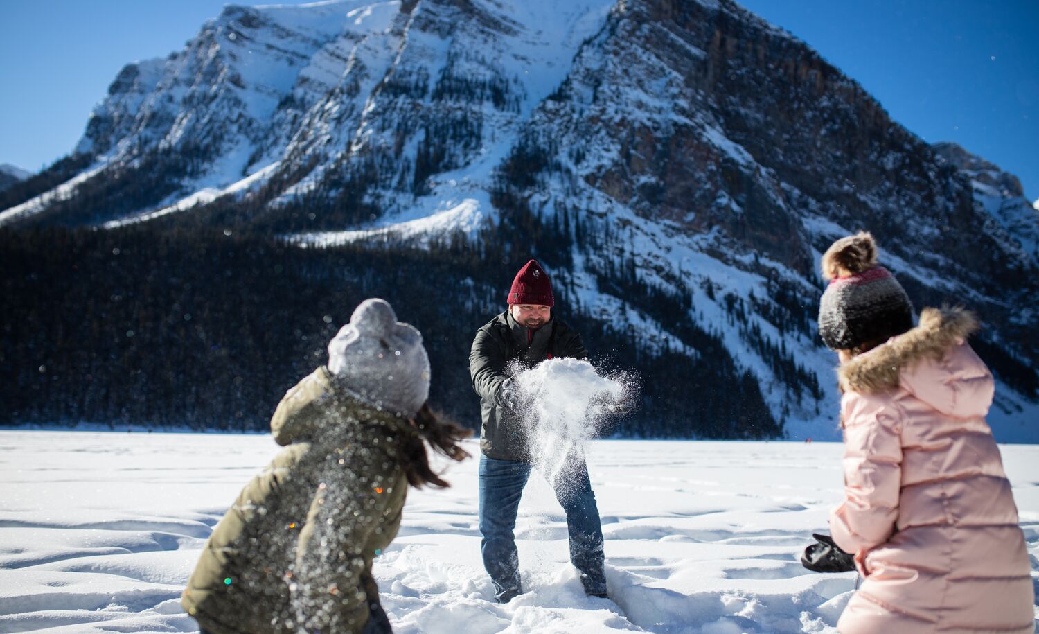 Winter Family Hiking Fun, Lake Louise, Banff National Park