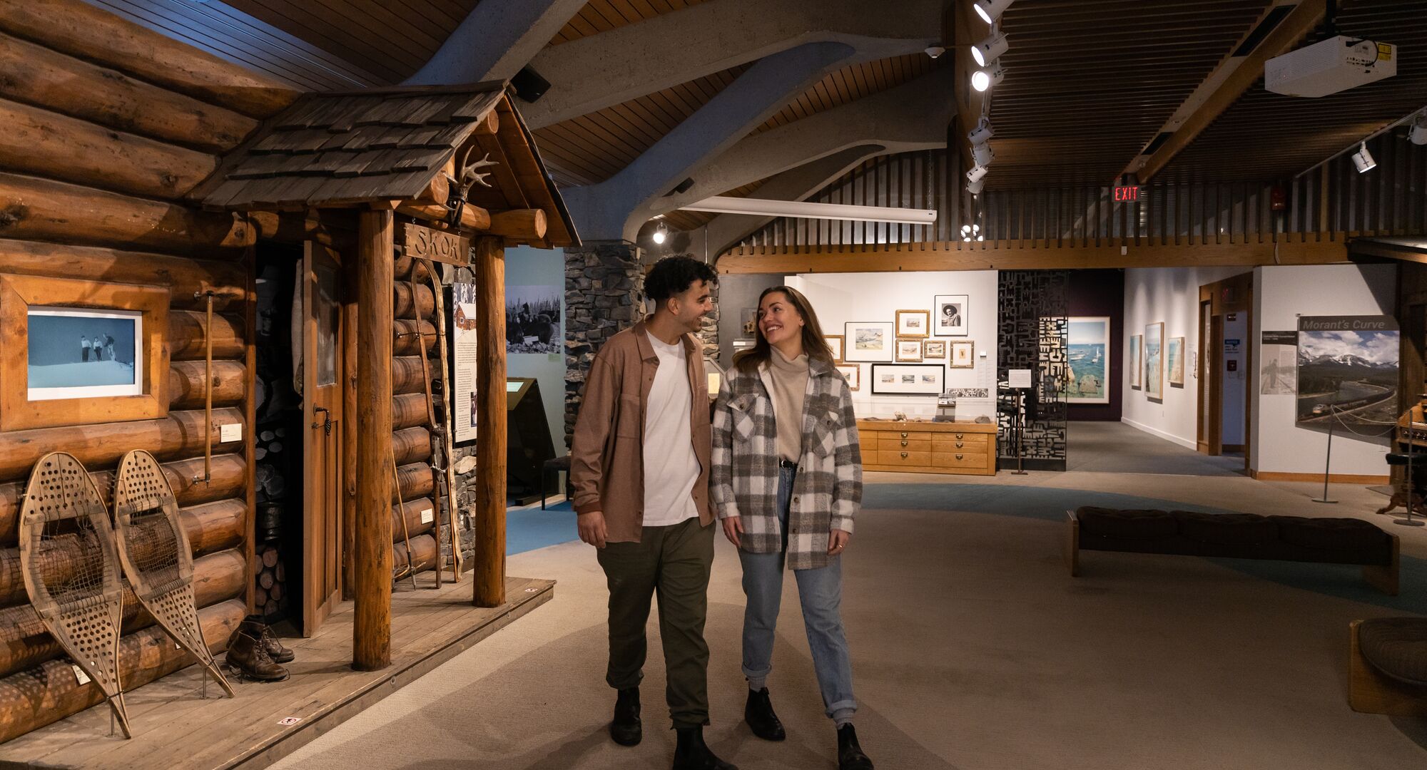 Friends visiting the Whyte Museum of the Canadian Rockies