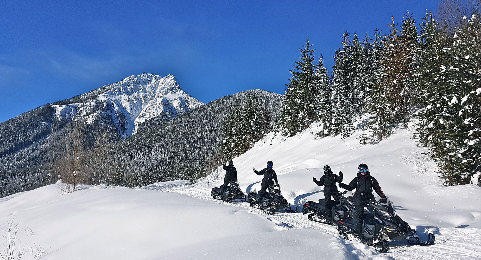 Snowmobiling in Golden 