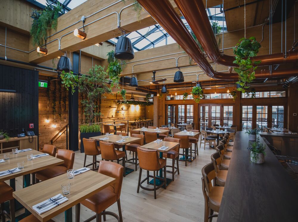 Interior of the Three Bears Brewery & Restaurant located in Banff National Park