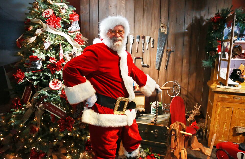 Santa in his workshop at the Banff Gondola.