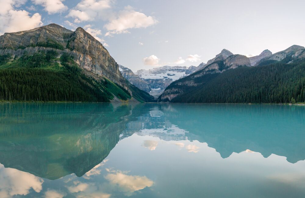 Taking in the view of Lake Louise after using the shuttle to access it.
