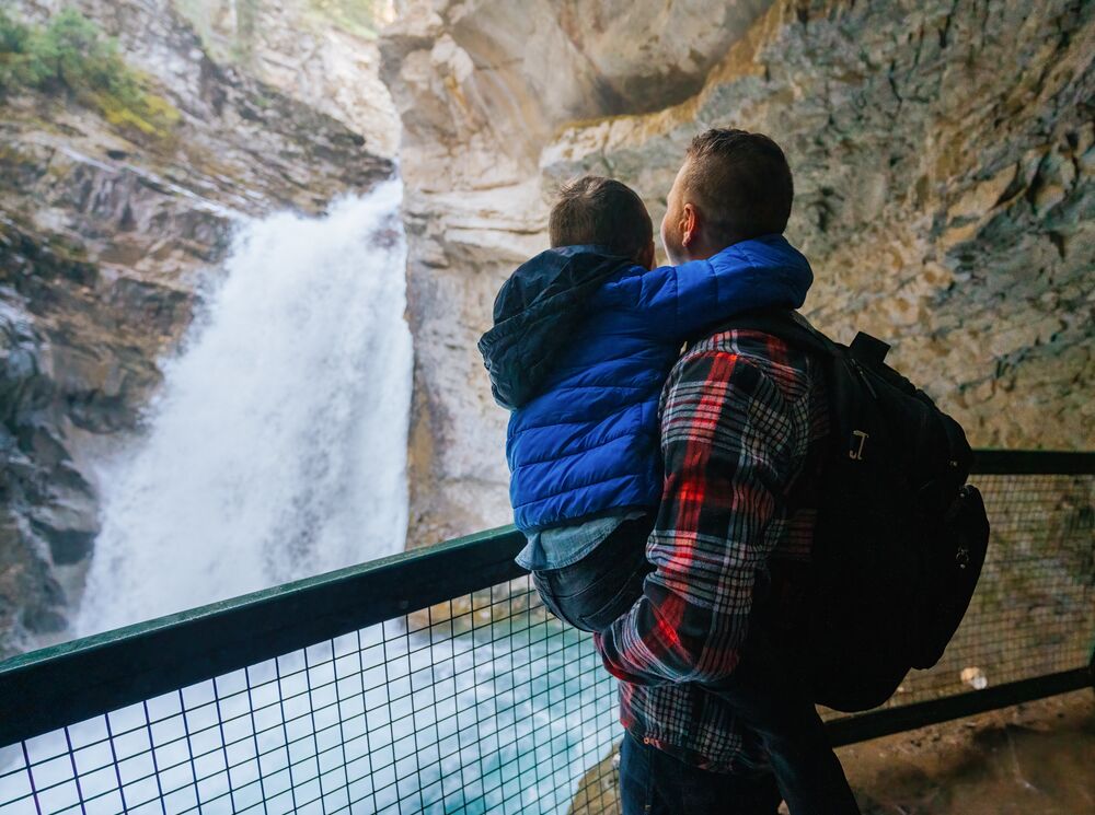 Just off the side of the highway, the Johnston Canyon is a great, short hike in Banff National Park.