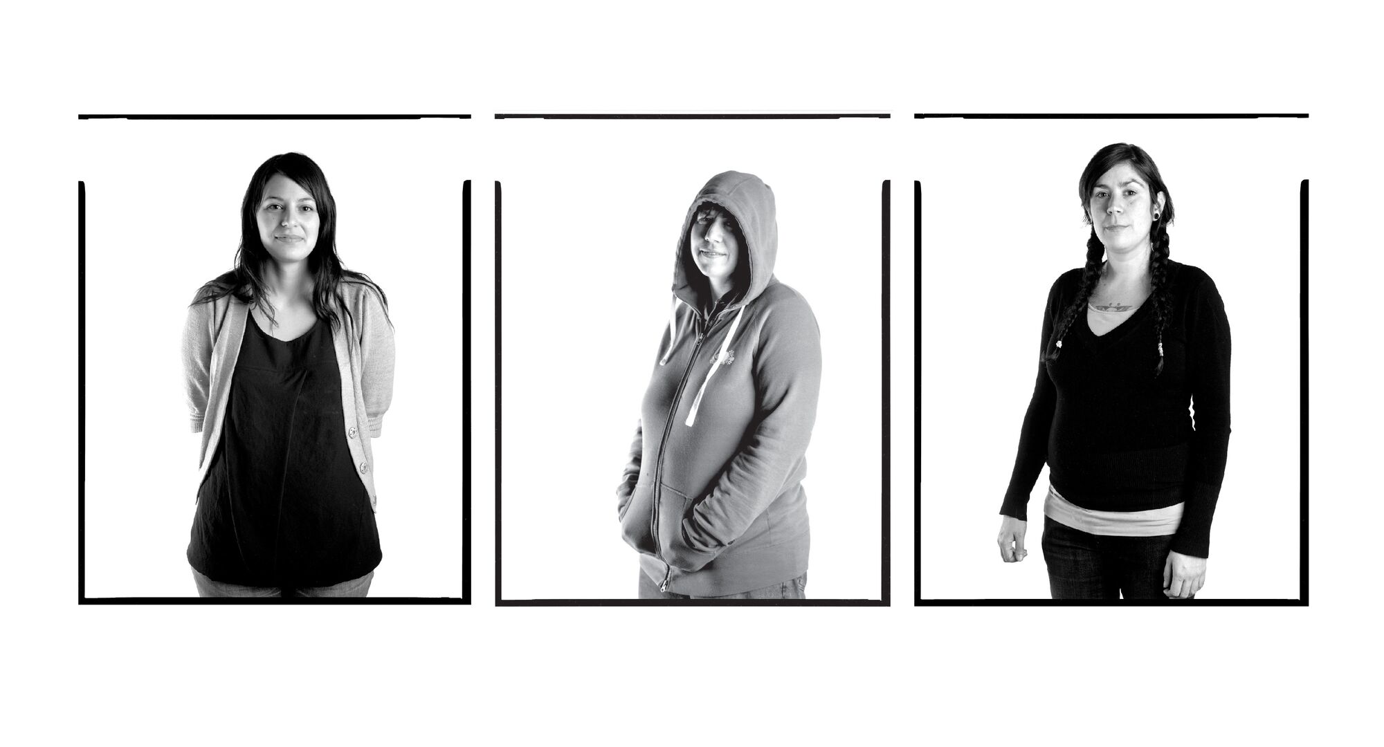 Rosalie Favell, Candice Hopkins, Banff, Alberta; Nadia Myre, Banff, Alberta; Tania Willard, Banff, Alberta; all 2008, from the series, Facing the Camera, 2008-2018.