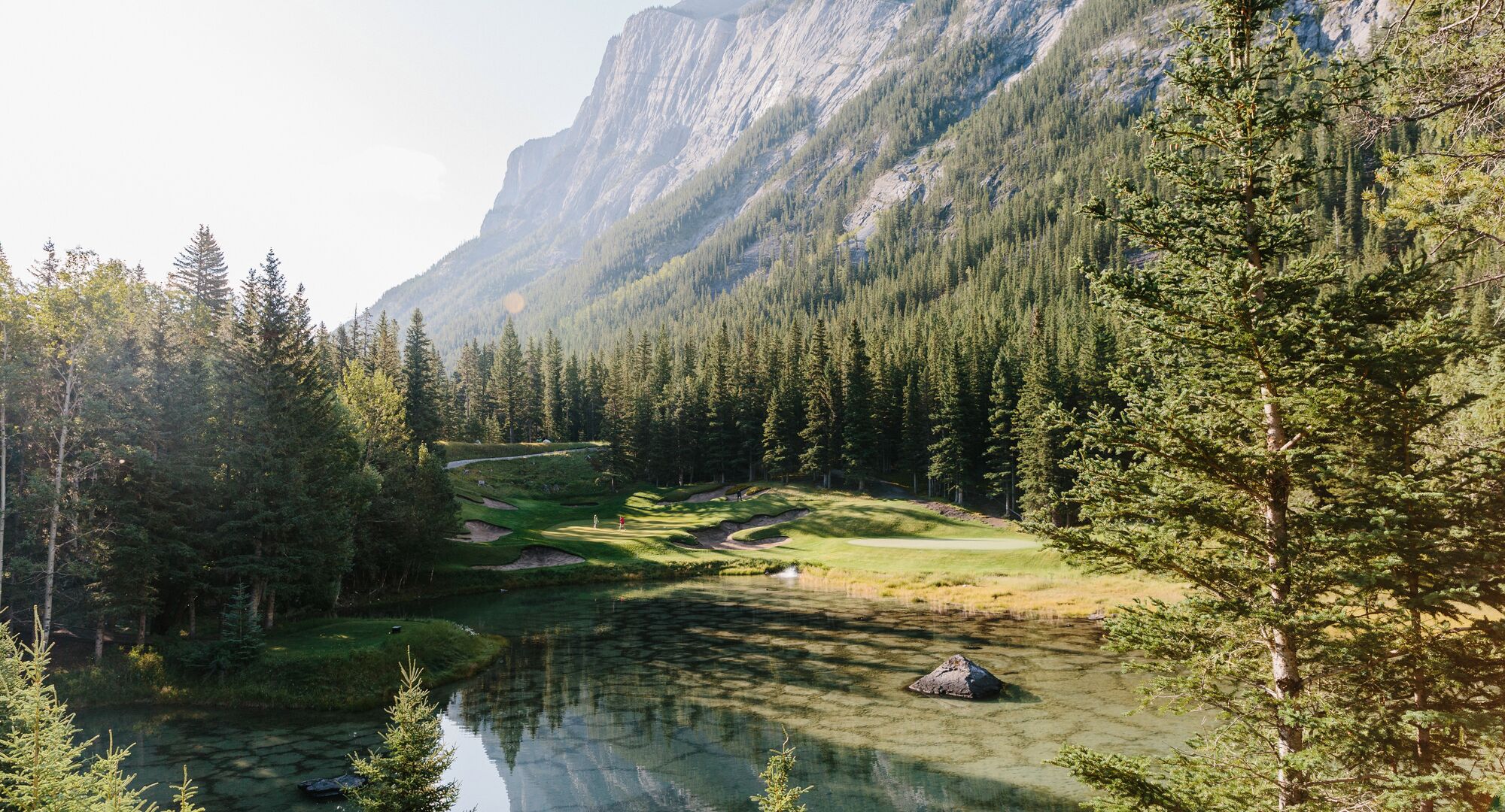 View of the Fairmont Banff Springs Golf Course in the summer