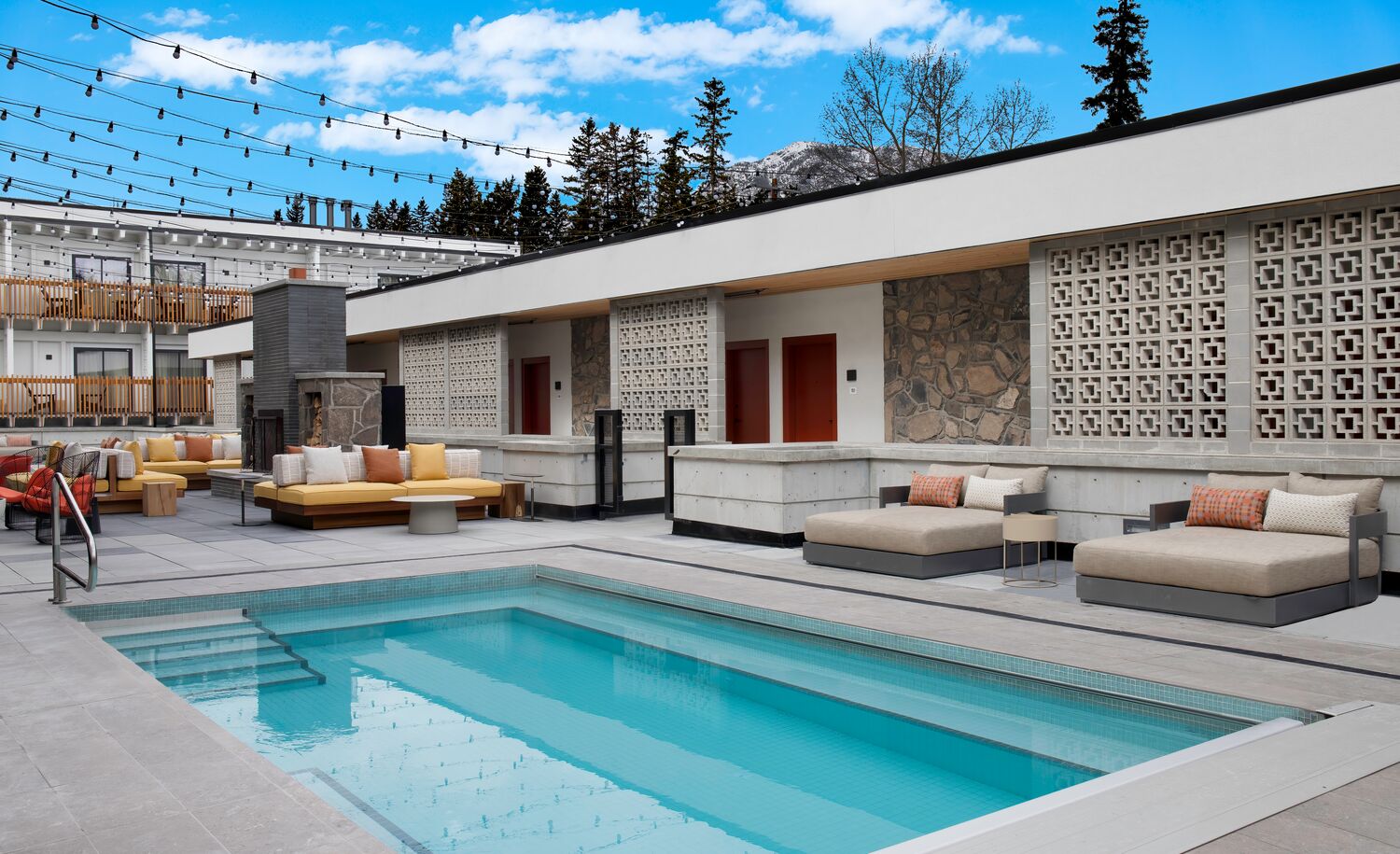 A hotel in Banff named The Moxy Banff, with a retro modern vibe.