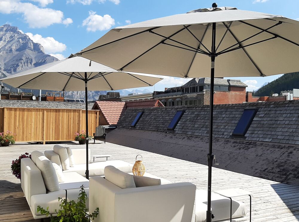 Outdoor furniture at Remedy Skin Care and Spa in Banff