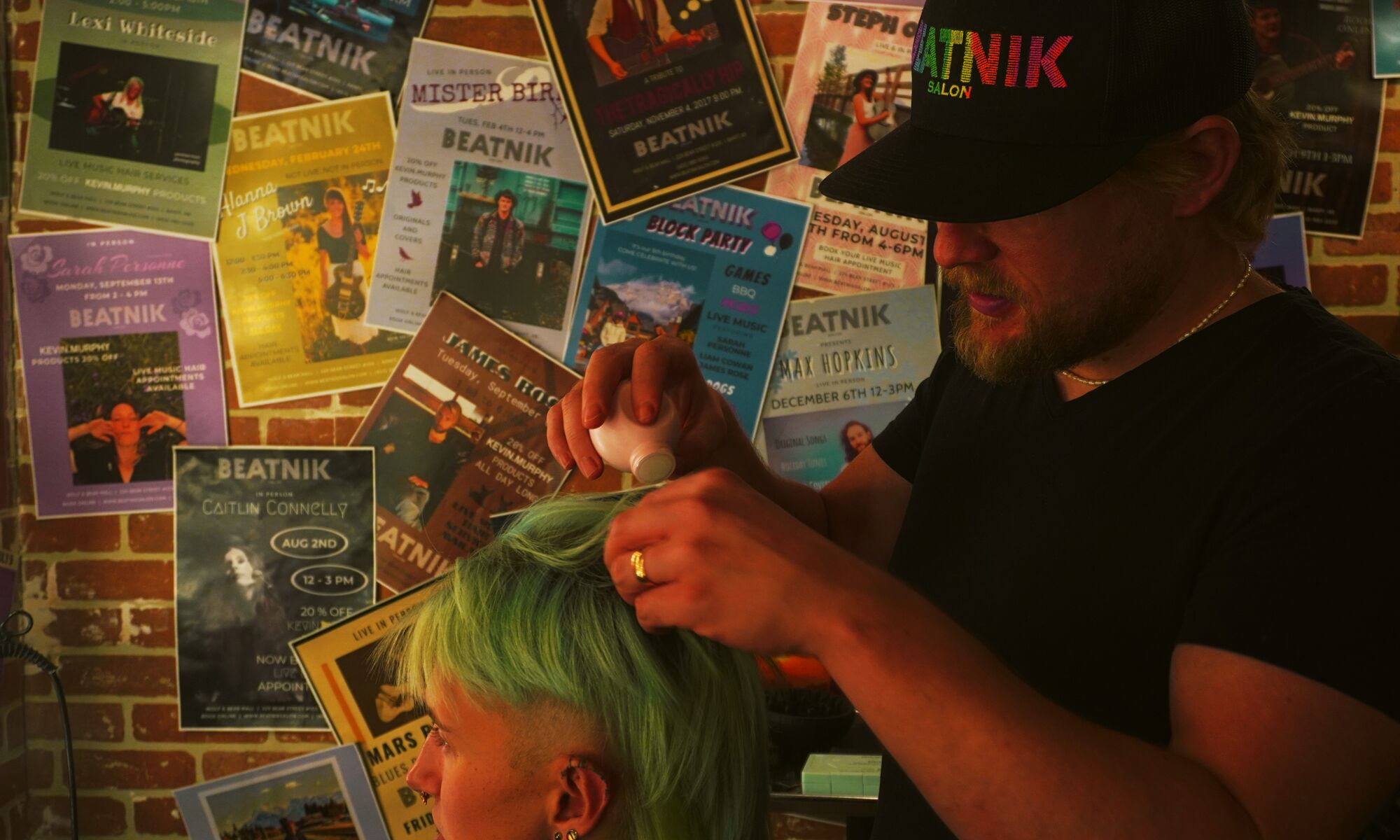 Someone getting their hair done at BEATNIK Salon.