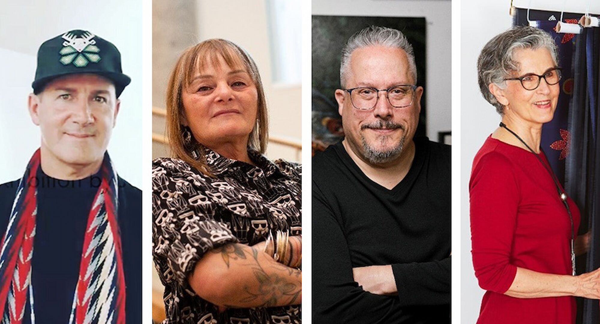 Jason Baerg, photo courtesy of The High Commission of Canada to the UK; Liz Barron, David Garneau, and Daphne Boyer, photos courtesy of the artists.