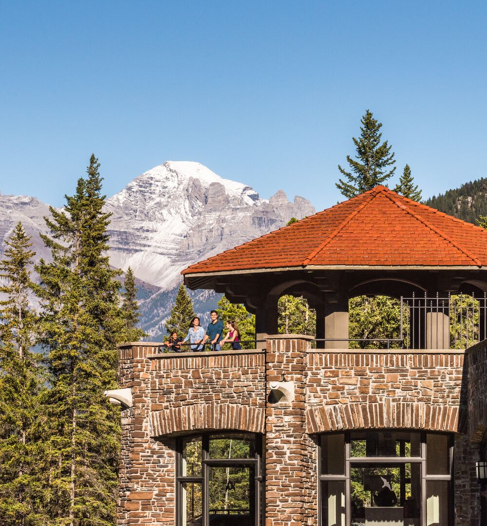 A family visits the Cave & Basin National Historic Site in Banff National Park