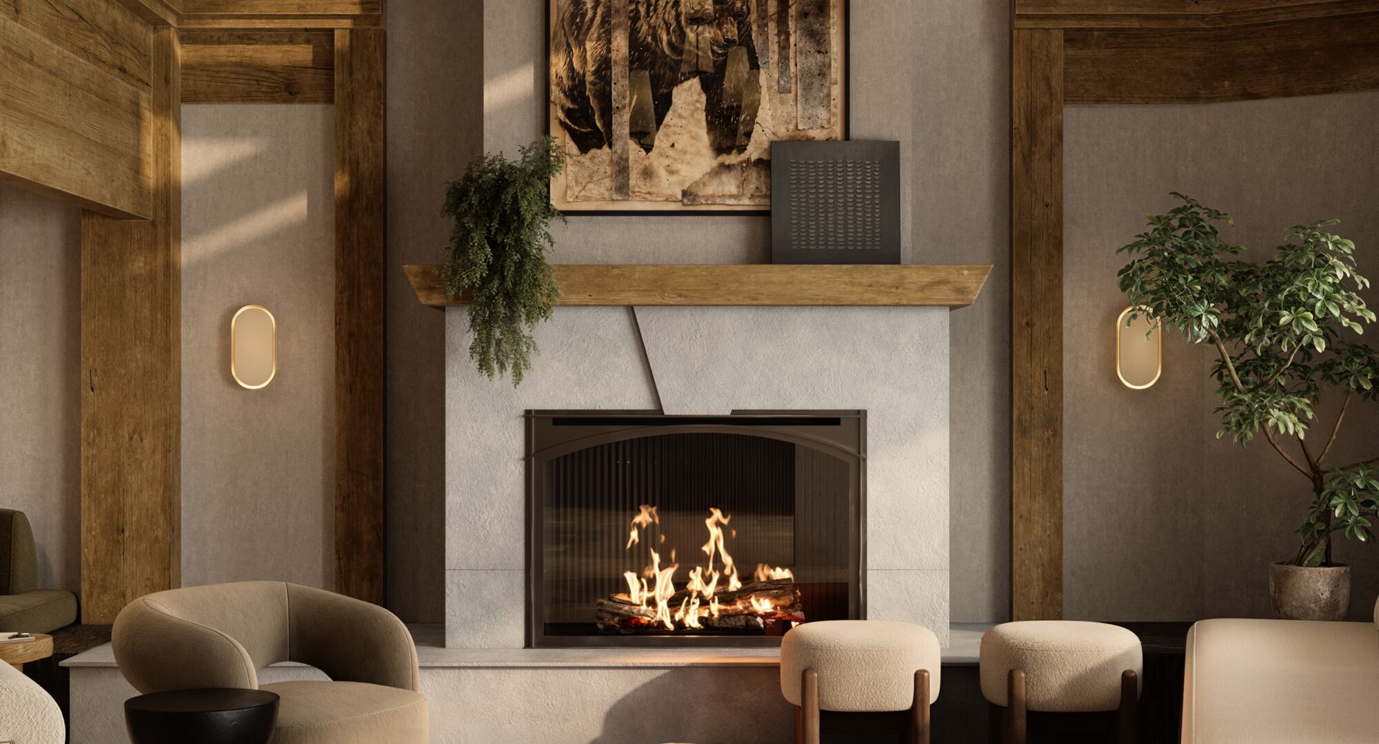 Lobby of The Kenrick Hotel in Banff National Park