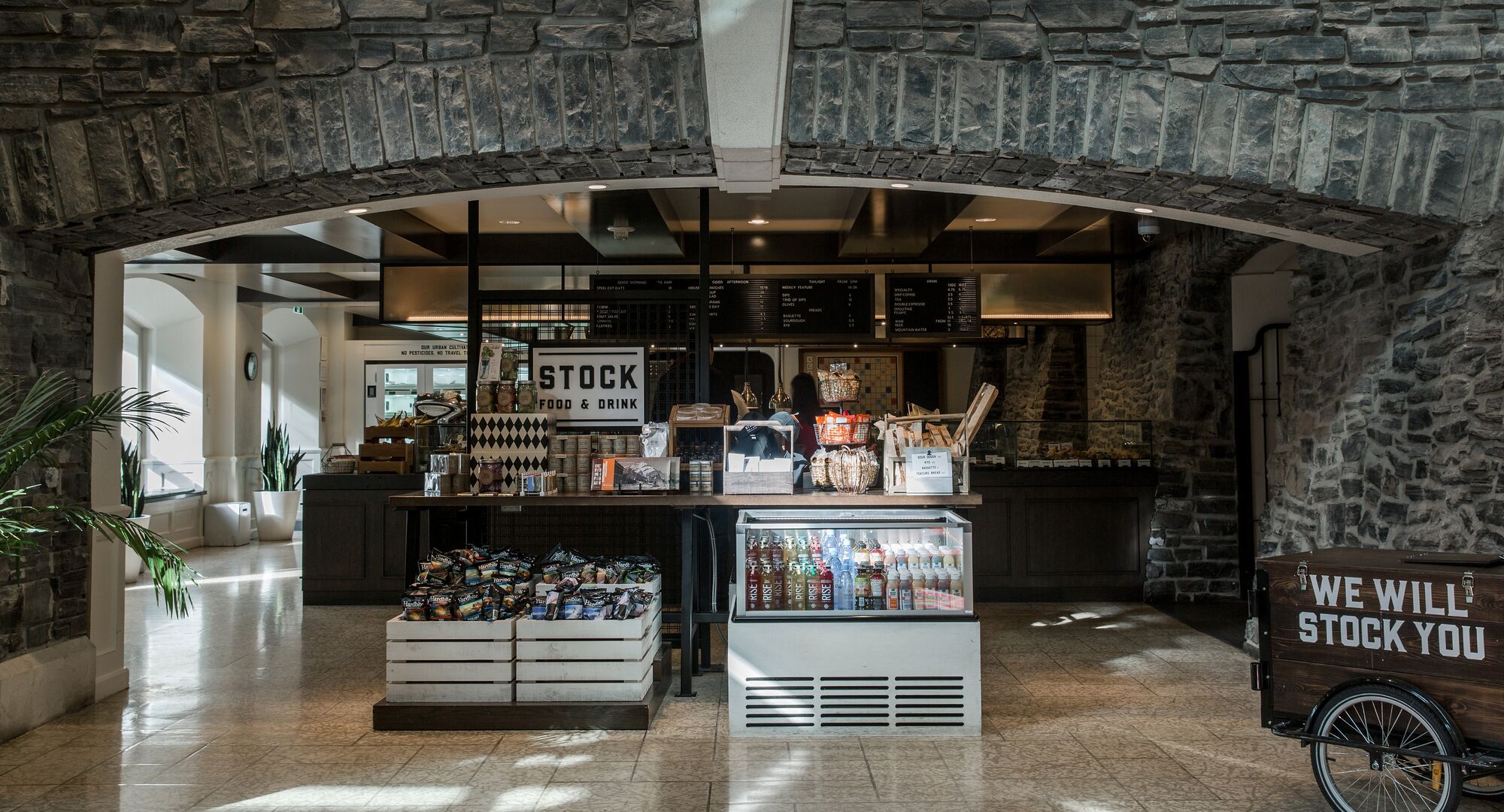 Fully stocked display at the Stock Food and Drink at the Fairmont Banff Springs