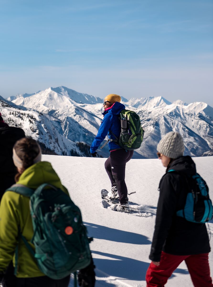 A guided snowshoe experience at Banff Sunshine village with Great Divide Nature Interpretation. 