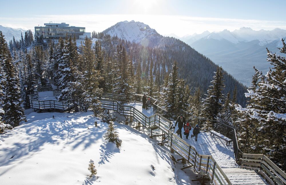 The boardwalk at the top of Sulphur Mountain
