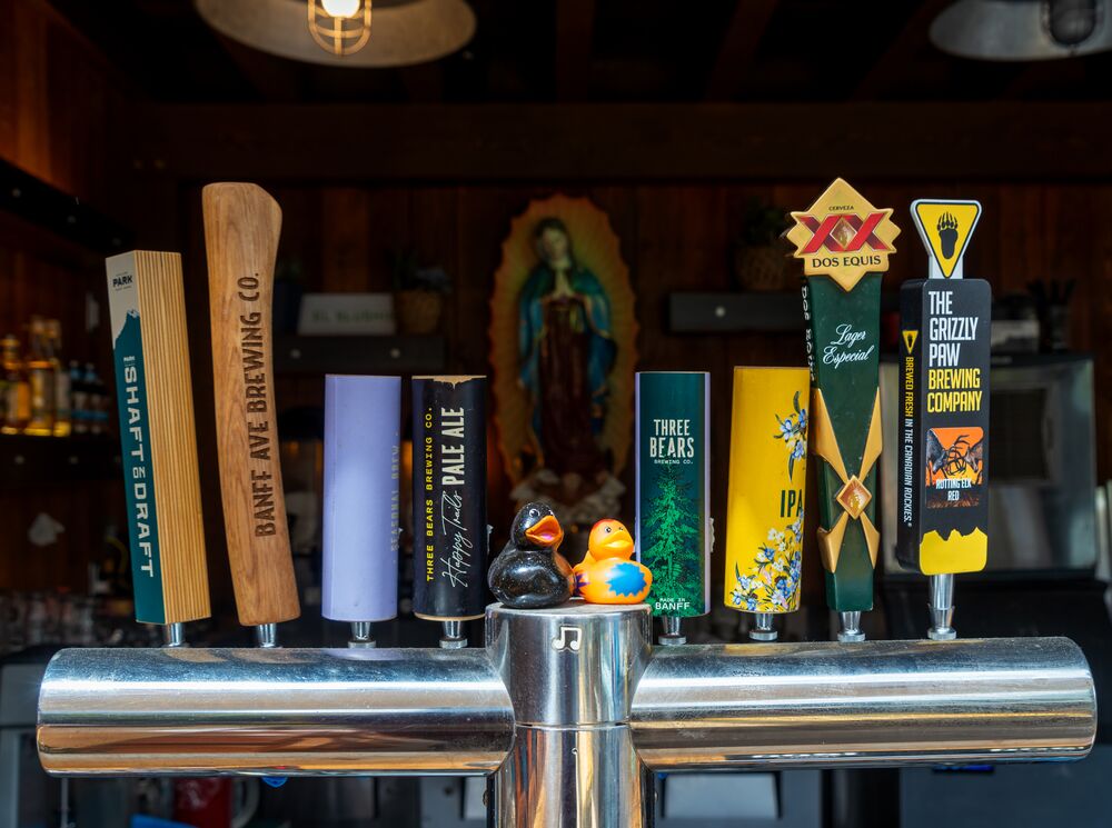 Beer selection at Magpie & Stump in Banff.