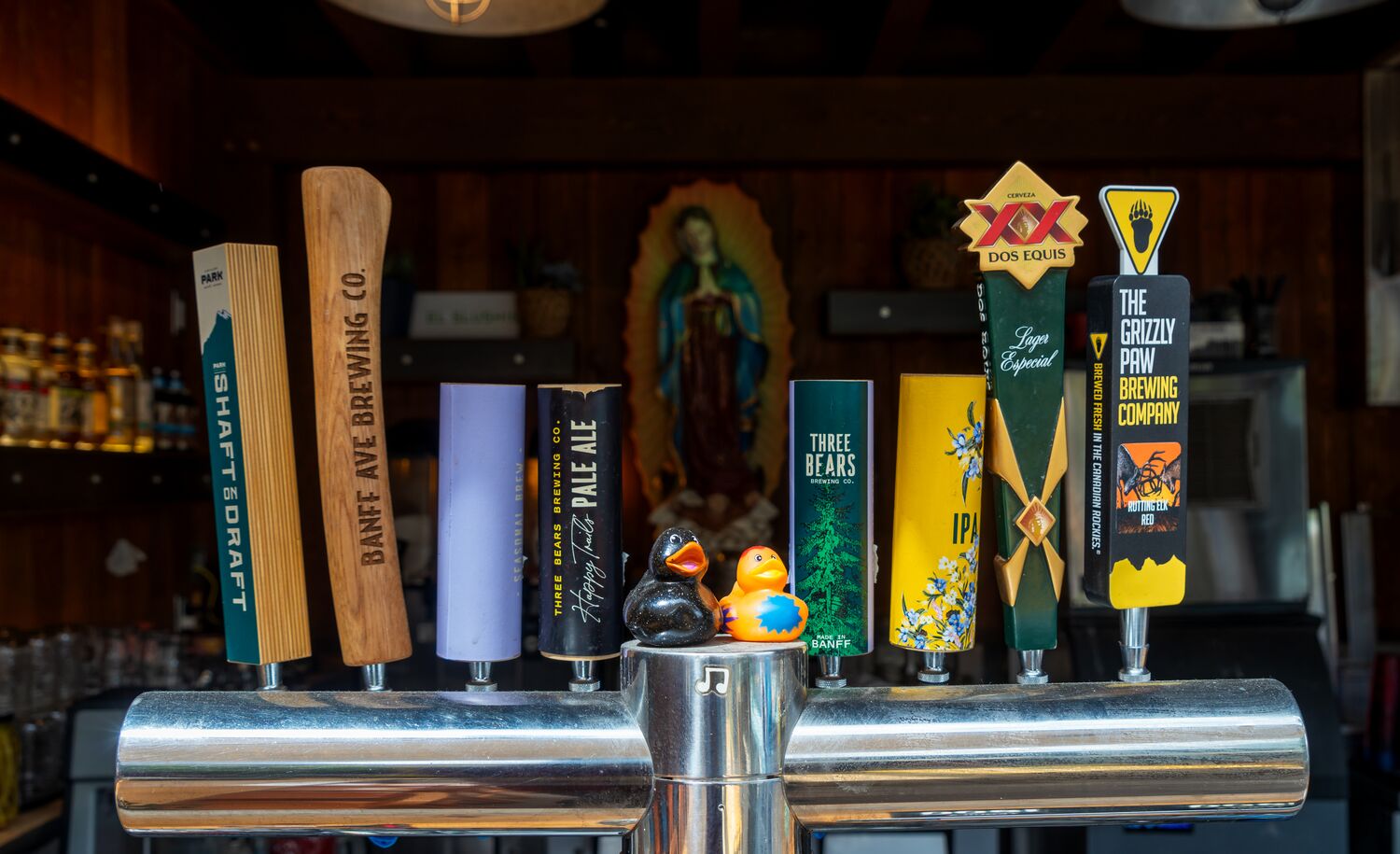 Beer selection at Magpie & Stump in Banff.