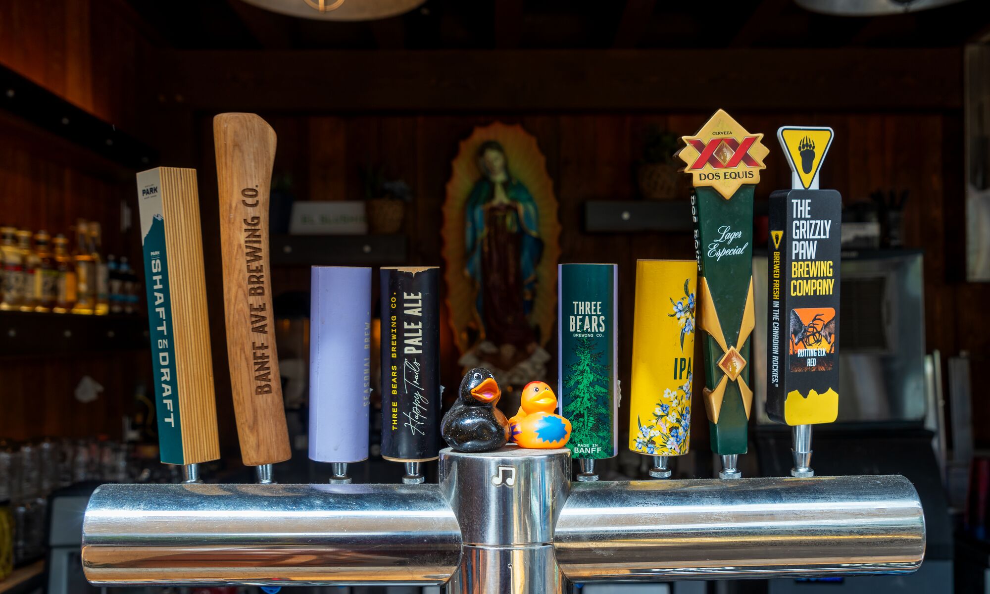 Beer selection at Magpie & Stump in Banff.