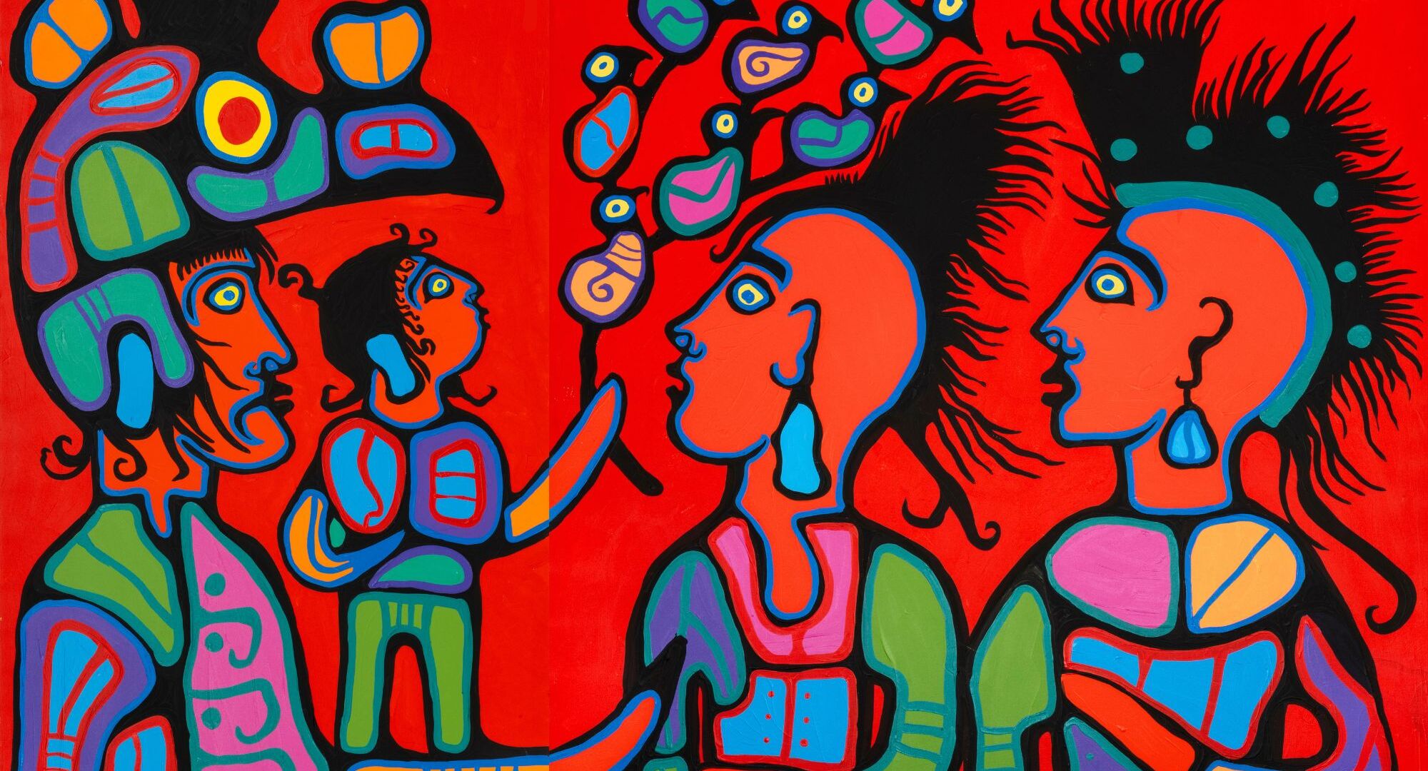 Norval Morrisseau, Attitude and Attention, Punk Rockers, Circa 1991. The Norval Morrisseau Estate, OfficialMorrisseau.com.