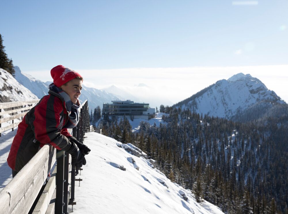 Taking in the views at the top of the Banff Gondola