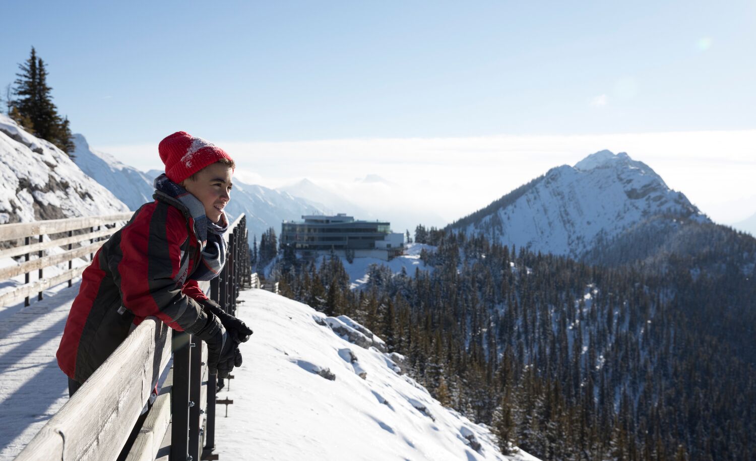 Taking in the views at the top of the Banff Gondola