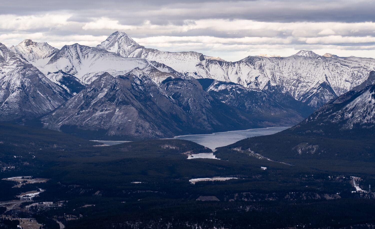 The view from the top of Sulphur Mountain in Banff, Alberta, Canada.