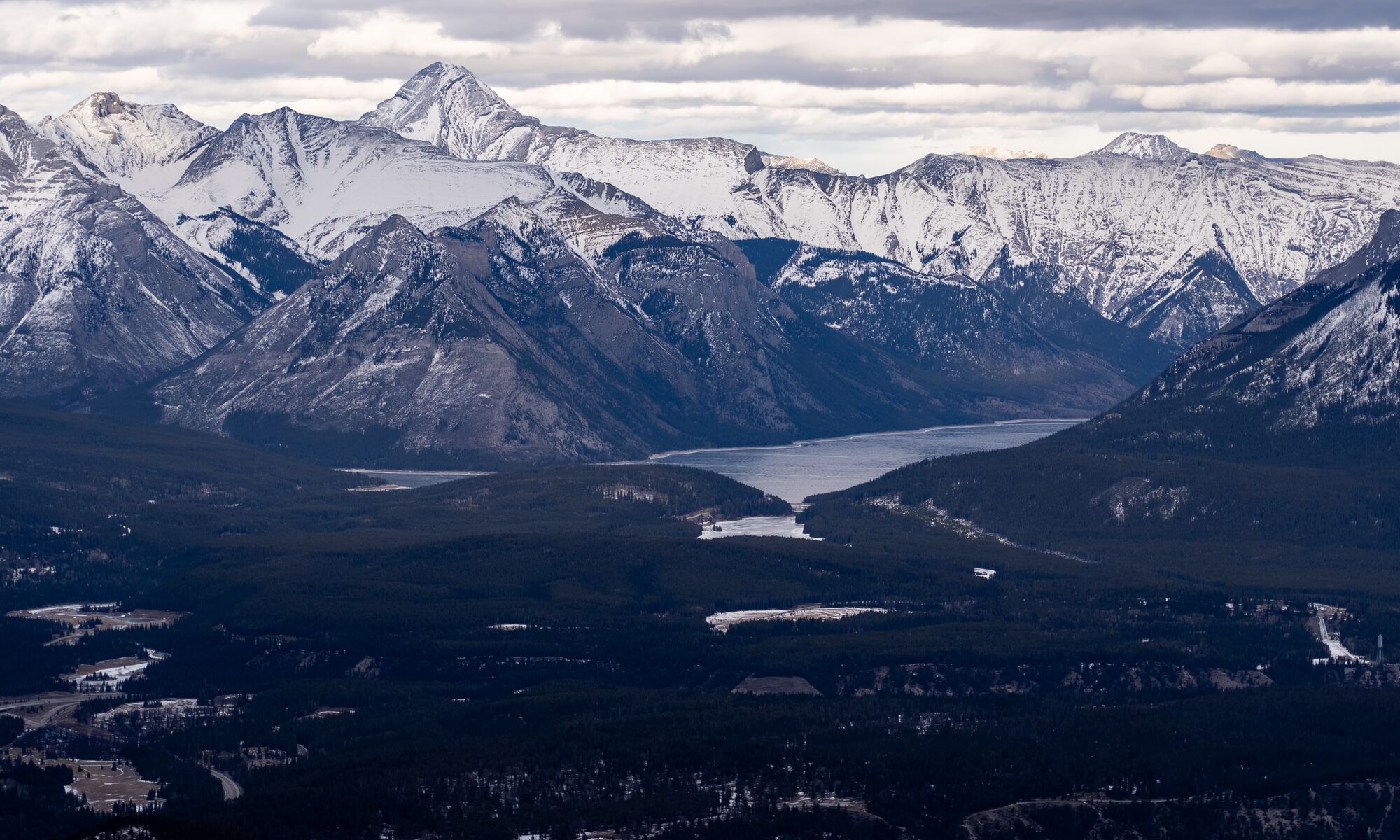 The view from the top of Sulphur Mountain in Banff, Alberta, Canada.