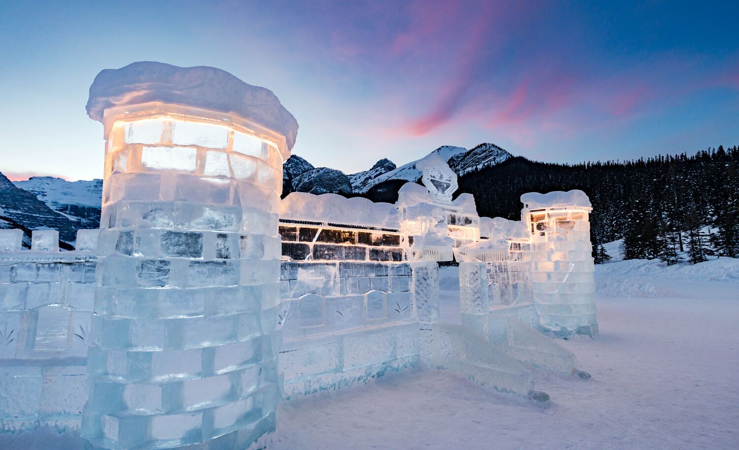 The Ice Castle at Lake Louise in Banff National Park.