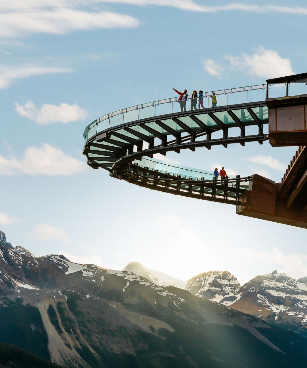 A view of the Glacier Skywalk on the Icefields Parkway