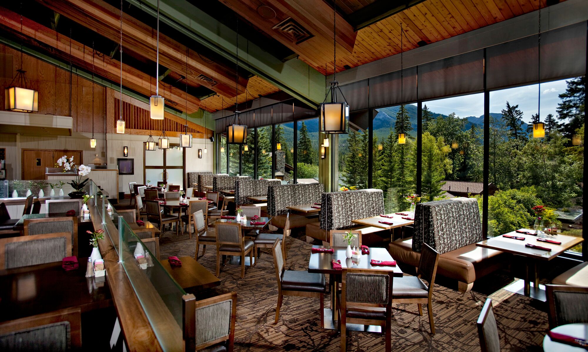 Crave Mountain Grill's dining room at the Bow View Lodge in Banff.