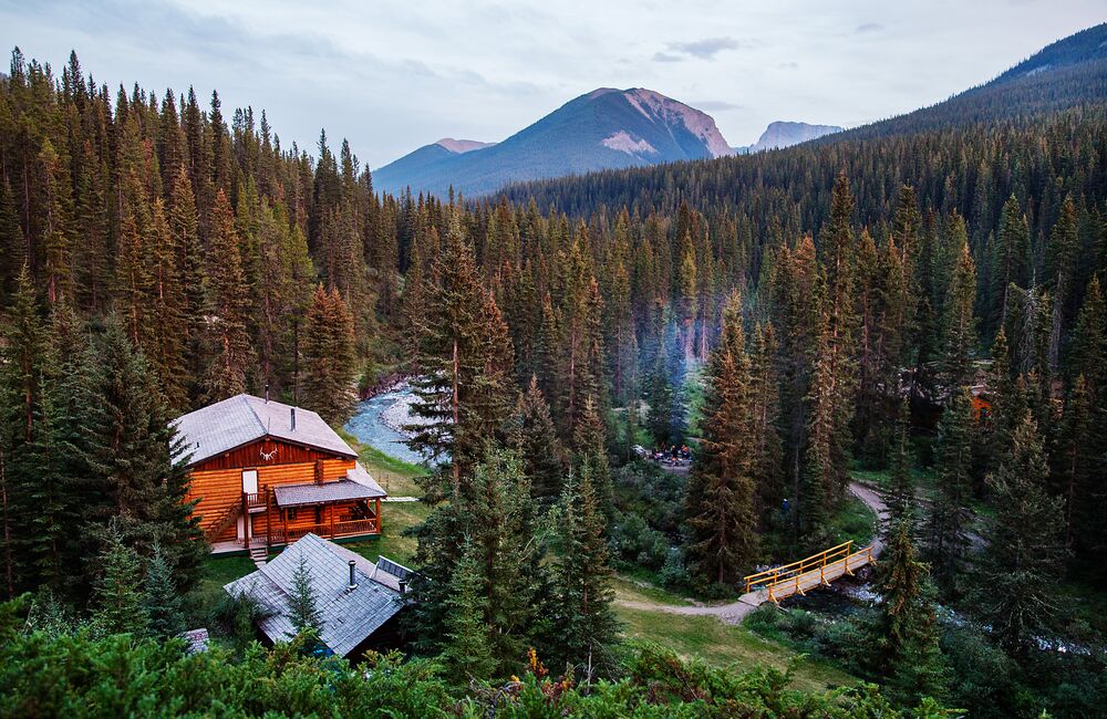 Sundance Lodge nestled in the backcountry of Banff National Park