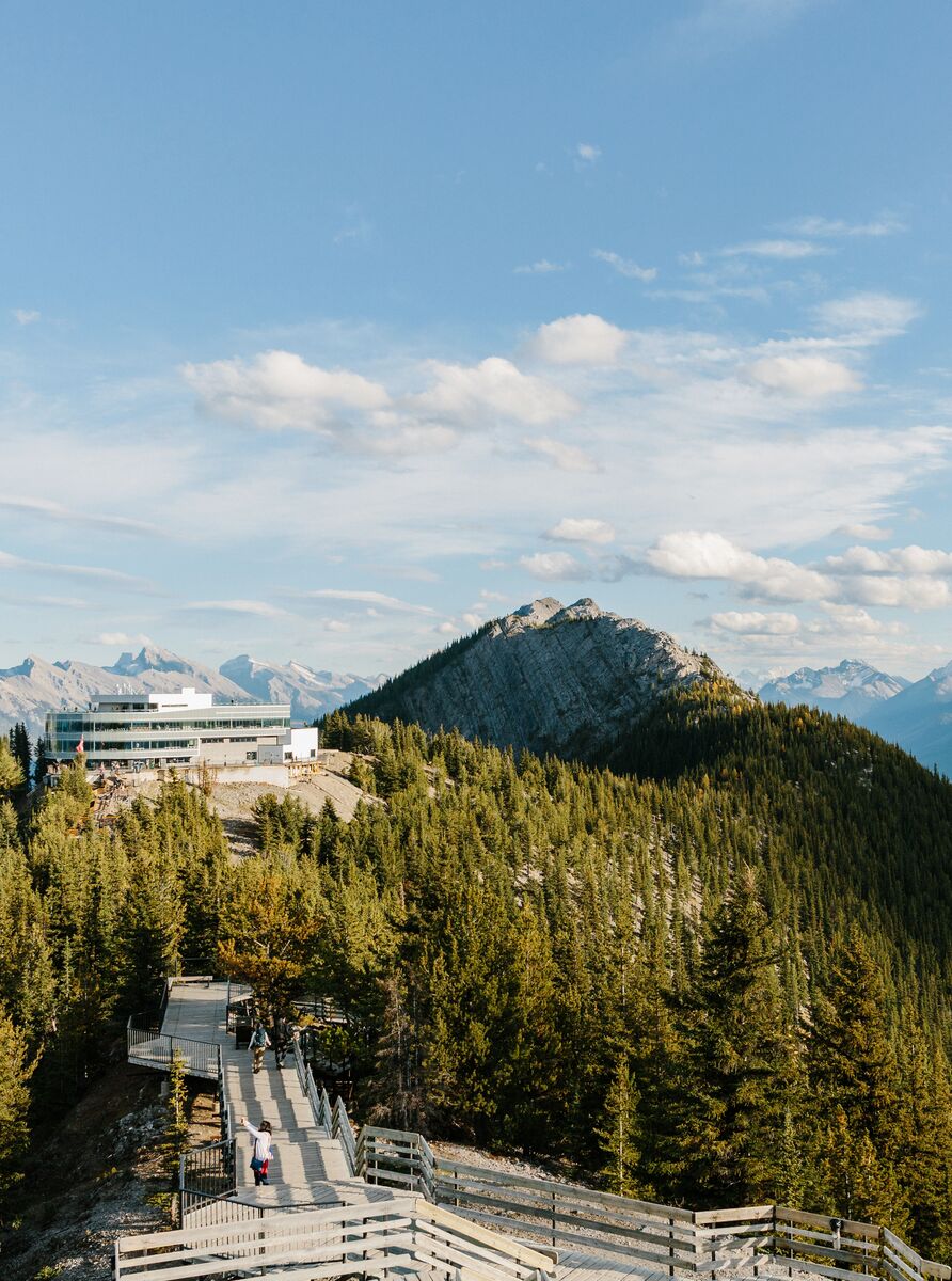 The Banff Gondola building on Sulphur Mountain in Banff National Park.