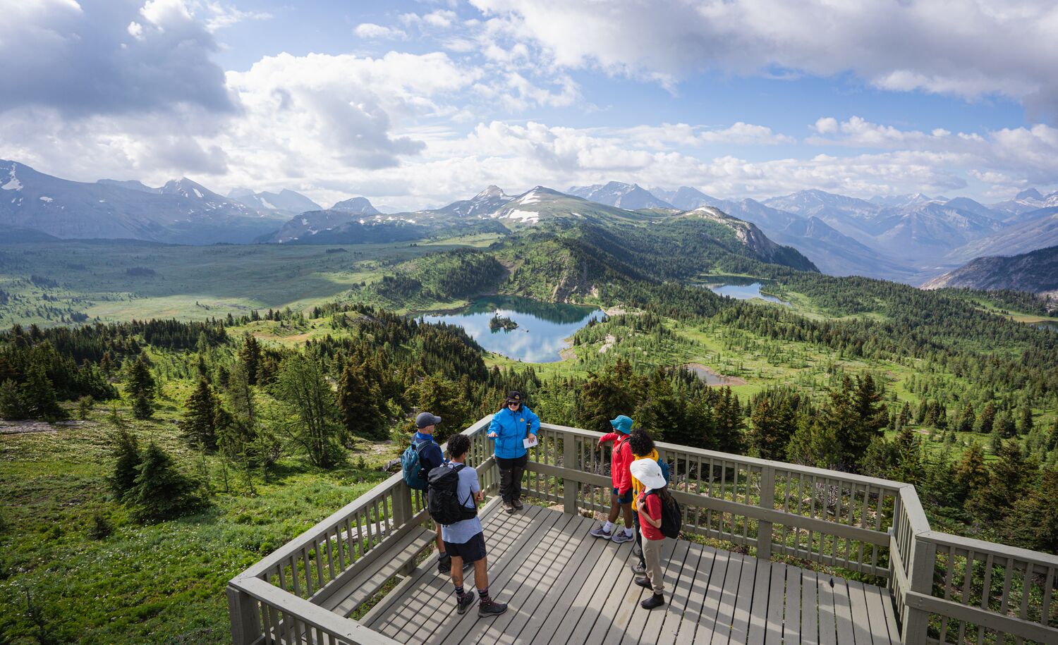 Guided hike at Sunshine Meadows near Banff National Park.